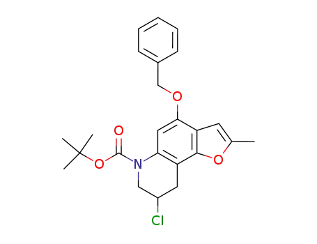 Molecular Structure of 823813-46-3 (Furo[2,3-f]quinoline-6(7H)-carboxylic acid,
8-chloro-8,9-dihydro-2-methyl-4-(phenylmethoxy)-, 1,1-dimethylethyl
ester)