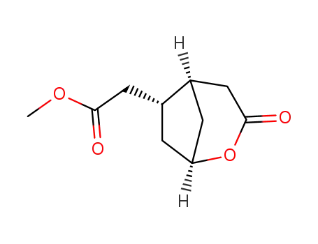Molecular Structure of 802911-61-1 (2-Oxabicyclo[3.2.1]octane-6-aceticacid,3-oxo-,methylester,(1R,5R,6R)-(9CI))