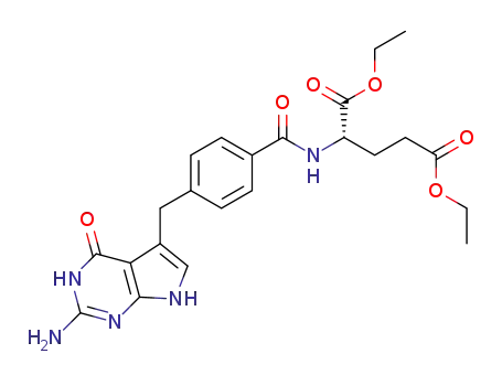Molecular Structure of 150585-92-5 (diethyl N-{4-[(2-amino-4-oxo-4,7-dihydro-3H-pyrrolo[2,3-d]pyrimidin-5-yl)methyl]benzoyl}-L-glutamate)