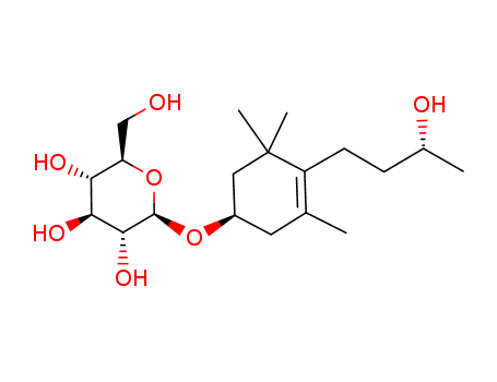 160169-57-3,b-D-Glucopyranoside,(1R)-4-[(3R)-3-hydroxybutyl]-3,5,5-trimethyl-3-cyclohexen-1-yl,b-D-Glucopyranoside,4-(3-hydroxybutyl)-3,5,5-trimethyl-3-cyclohexen-1-yl, [R-(R*,R*)]-;3-Hydroxy-7,8-dihydro-b-ionol 3-O-b-D-glucopyranoside;Linarionoside A