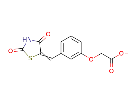 Molecular Structure of 503827-52-9 (Acetic acid, [3-[(2,4-dioxo-5-thiazolidinylidene)methyl]phenoxy]-)