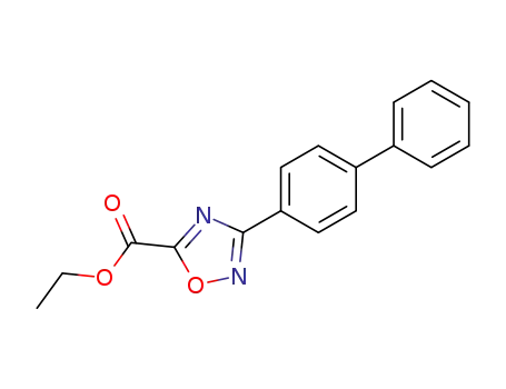 Molecular Structure of 40019-23-6 (3-(biphenyl-4-yl)-1,2,4-oxadiazole-5-carboxylic acid ethyl ester)