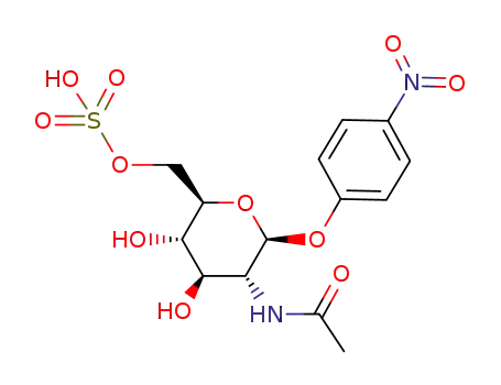 Molecular Structure of 80095-44-9 (4-Nitrophenyl2-acetamido-2-deoxy-b-D-glucopyranoside-6-sulfatepotassiumsalt)