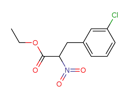 Molecular Structure of 61965-97-7 (Benzenepropanoic acid, 3-chloro-a-nitro-, ethyl ester)