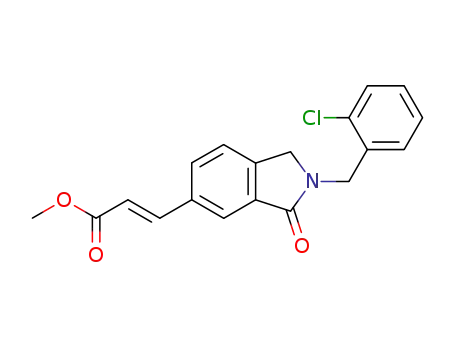 Molecular Structure of 914646-77-8 (2-Propenoic acid,
3-[2-[(2-chlorophenyl)methyl]-2,3-dihydro-3-oxo-1H-isoindol-5-yl]-,
methyl ester, (2E)-)