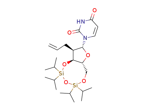 Molecular Structure of 151384-08-6 (Uridine,
2'-deoxy-2'-(2-propenyl)-3',5'-O-[1,1,3,3-tetrakis(1-methylethyl)-1,3-disil
oxanediyl]-)
