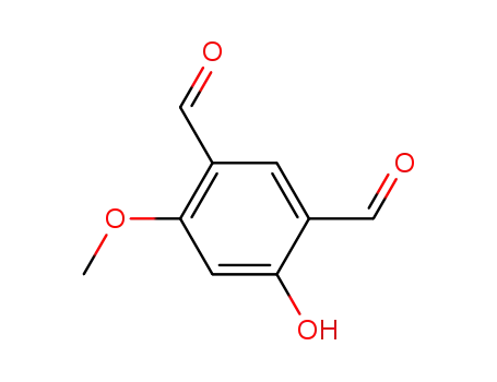 Molecular Structure of 28006-85-1 (1,3-Benzenedicarboxaldehyde, 4-hydroxy-6-methoxy-)