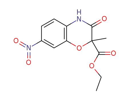 Molecular Structure of 154365-36-3 (ETHYL 2-METHYL-7-NITRO-3-OXO-3,4-DIHYDRO-2H-1,4-BENZOXAZINE-2-CARBOXYLATE)