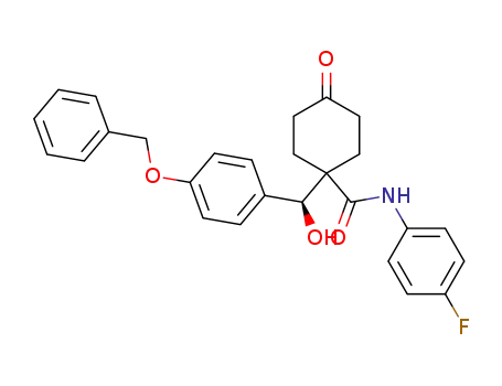 Molecular Structure of 182227-24-3 ((S)-N-(4-Fluorophenyl)-1-[hydroxy[4-(phenylMethoxy)phenyl]Methyl]-4-oxo-cyclohexanecarboxaMide)