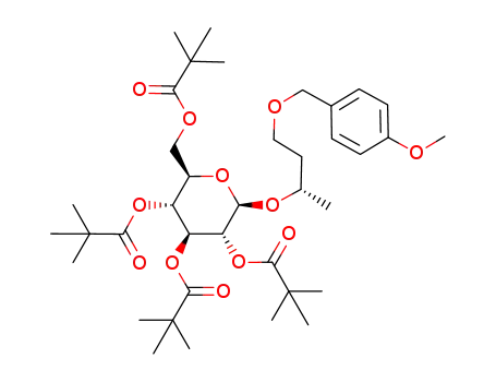 2,2-Dimethyl-propionic acid (2R,3R,4S,5R,6R)-4,5-bis-(2,2-dimethyl-propionyloxy)-6-(2,2-dimethyl-propionyloxymethyl)-2-[(S)-3-(4-methoxy-benzyloxy)-1-methyl-propoxy]-tetrahydro-pyran-3-yl ester