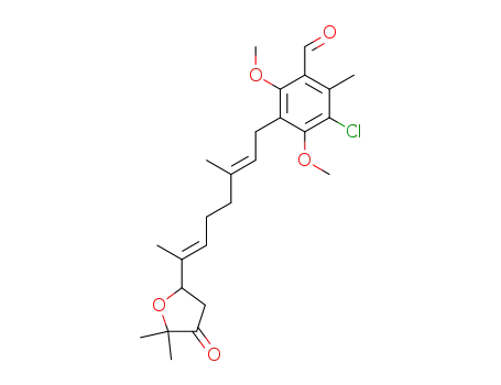 Benzaldehyde,
3-chloro-4,6-dimethoxy-2-methyl-5-[3-methyl-7-(tetrahydro-5,5-dimethyl-
4-oxo-2-furanyl)-2,6-octadienyl]-, (E,E)-