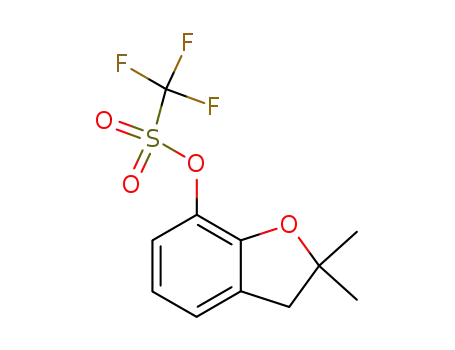 Molecular Structure of 308110-31-8 (2,2-dimethyl-2,3-dihydro-1-benzofuran-7-yl trifluoromethasulfonate)