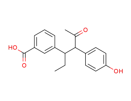 Molecular Structure of 7146-75-0 (3-[4-(4-hydroxyphenyl)-5-oxohexan-3-yl]benzoic acid)
