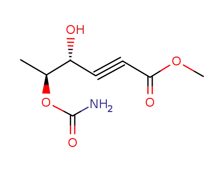 Molecular Structure of 108868-18-4 ((4R,5S)-methyl 5-<(carbamoyl)oxy>-4-hydroxy-2-hexynoate)