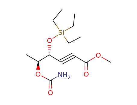 Molecular Structure of 108868-19-5 ((4R,5S)-methyl 5-<(carbamoyl)oxy>-4-<(triethylsilyl)oxy>-2-hexynoate)