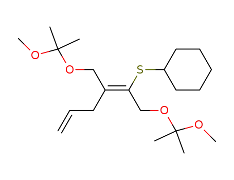 Molecular Structure of 89890-06-2 (2,4,9,11-Tetraoxadodec-6-ene,
6-(cyclohexylthio)-3,3,10,10-tetramethyl-7-(2-propenyl)-, (Z)-)