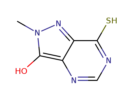 7H-Pyrazolo[4,3-d]pyrimidine-7-thione, 2,4-dihydro-3-hydroxy-2-methyl-
