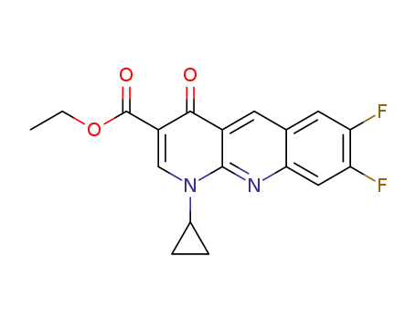 Molecular Structure of 132669-21-7 (Benzo[b][1,8]naphthyridine-3-carboxylic acid,
1-cyclopropyl-7,8-difluoro-1,4-dihydro-4-oxo-, ethyl ester)