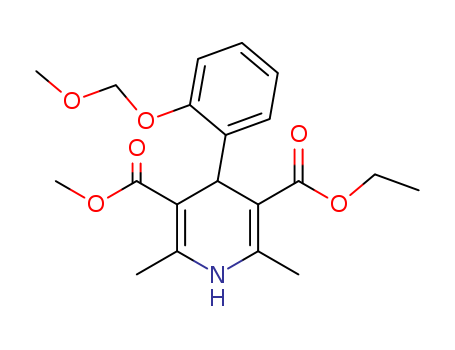 Molecular Structure of 105314-75-8 (3,5-Pyridinedicarboxylic acid,
1,4-dihydro-4-[2-(methoxymethoxy)phenyl]-2,6-dimethyl-, ethyl methyl
ester)