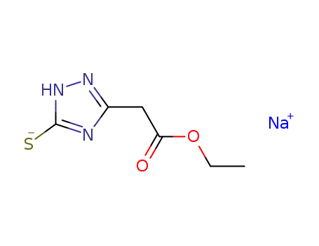 Molecular Structure of 61336-23-0 (1H-1,2,4-Triazole-3-acetic acid, 4,5-dihydro-5-thioxo-, ethyl ester,
monosodium salt)
