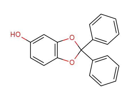 Molecular Structure of 75080-59-0 (1,3-Benzodioxol-5-ol, 2,2-diphenyl-)