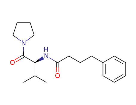 Molecular Structure of 112603-65-3 (Benzenebutanamide, N-[2-methyl-1-(1-pyrrolidinylcarbonyl)propyl]-, (S)-)