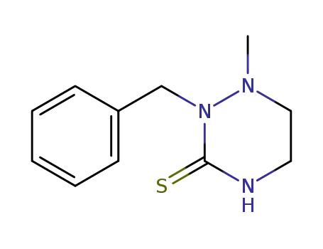Molecular Structure of 62423-81-8 (1,2,4-Triazine-3(2H)-thione, tetrahydro-1-methyl-2-(phenylmethyl)-)
