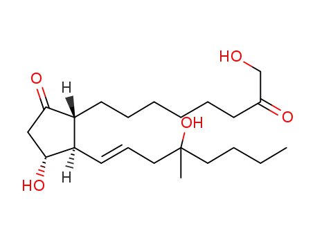 Molecular Structure of 74159-84-5 ((2R,3R,4R)-4-hydroxy-3-[(1E)-4-hydroxy-4-methyloct-1-en-1-yl]-2-(8-hydroxy-7-oxooctyl)cyclopentanone (non-preferred name))