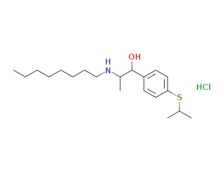 Molecular Structure of 54767-74-7 ((R*,R*)-4-[isopropylthio]-alpha-[1-(octylamino)ethyl]benzyl alcohol hydrochloride)
