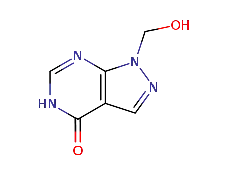 Molecular Structure of 79570-57-3 (9-(hydroxymethyl)-2,4,8,9-tetrazabicyclo[4.3.0]nona-1,3,6-trien-5-one)