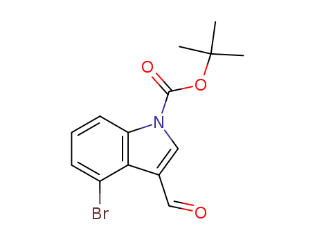 Molecular Structure of 303041-88-5 (4-BROMO-3-FORMYLINDOLE-1-CARBOXYLIC ACID TERT-BUTYL ESTER)