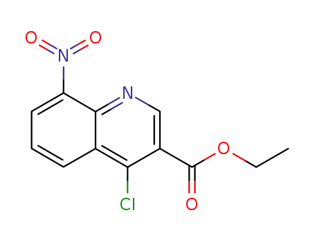 Molecular Structure of 131548-98-6 (ethyl 4-chloro-8-nitroquinoline-3-carboxylate)