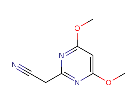 Molecular Structure of 128276-52-8 (4,6-dimethoxypyrimidin-2-ylacetonitrile)