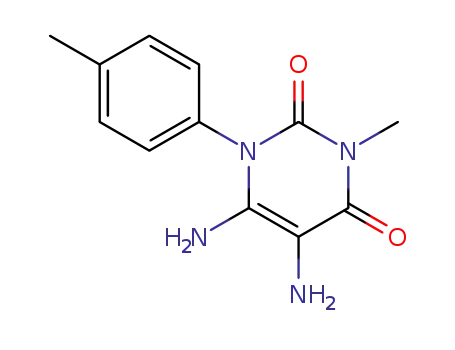 Molecular Structure of 76562-66-8 (2,4(1H,3H)-Pyrimidinedione, 5,6-diamino-3-methyl-1-(4-methylphenyl)-)