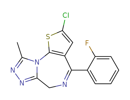 54123-15-8,2-chloro-4-(2-fluoro-phenyl)-9-methyl-6<i>H</i>-thieno[3,2-<i>f</i>][1,2,4]triazolo[4,3-<i>a</i>][1,4]diazepine,