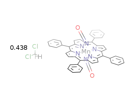 Molecular Structure of 87337-88-0 (bis(isocyanato)(5,10,15,20-tetraphenylporphinato)manganese(IV)*0.438CH<sub>2</sub>Cl<sub>2</sub>)