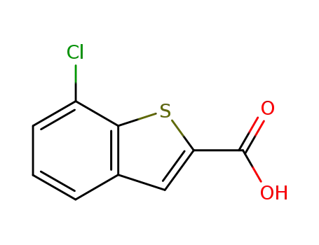 Molecular Structure of 90407-16-2 (7-CHLORO-1-BENZOTHIOPHENE-2-CARBOXYLIC ACID)