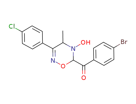 Molecular Structure of 1068654-59-0 (6-(4-bromobenzoyl)-3-(4-chlorophenyl)-5-hydroxy-4-methyl-5,6-dihydro-4H-1,2,5-oxadiazine)