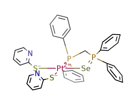 Molecular Structure of 285547-33-3 (cis-[Pt(η1-S-pyridine-2-thiolato)2(dppmPSe)])