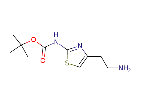 Molecular Structure of 215099-32-4 (Carbamic  acid,  [4-(2-aminoethyl)-2-thiazolyl]-,  1,1-dimethylethyl  ester  (9CI))