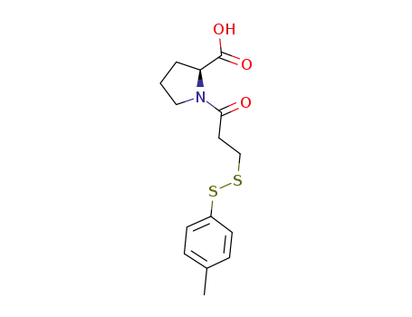 Molecular Structure of 64805-99-8 (L-Proline, 1-[3-[(4-methylphenyl)dithio]-1-oxopropyl]-)