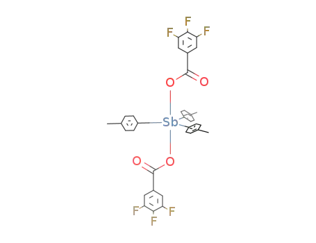 Molecular Structure of 460752-07-2 ((CH<sub>3</sub>C<sub>6</sub>H<sub>4</sub>)3Sb(OCOC<sub>6</sub>H<sub>2</sub>F<sub>3</sub>)2)