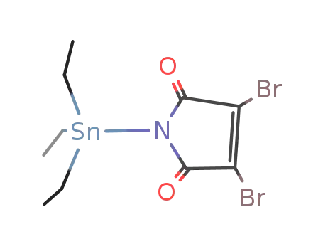 Molecular Structure of 79430-50-5 (1H-Pyrrole-2,5-dione, 3,4-dibromo-1-(triethylstannyl)-)