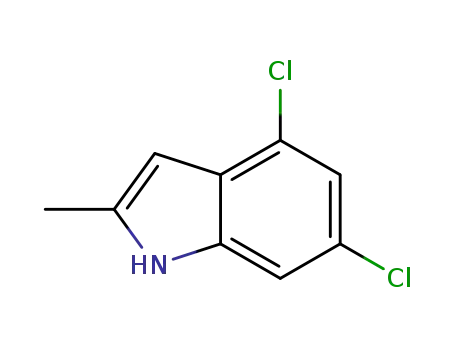 Molecular Structure of 886362-21-6 (4,6-DICHLORO-2-METHYLINDOLE)