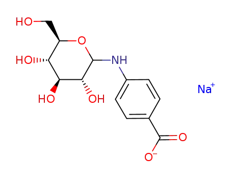 Molecular Structure of 72108-61-3 (Sodium; 4-((3R,4S,5S,6R)-3,4,5-trihydroxy-6-hydroxymethyl-tetrahydro-pyran-2-ylamino)-benzoate)