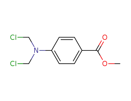 Molecular Structure of 922499-00-1 (Benzoic acid, 4-[bis(chloromethyl)amino]-, methyl ester)