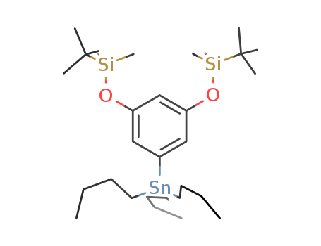 Molecular Structure of 799559-76-5 (Silane,
[[5-(tributylstannyl)-1,3-phenylene]bis(oxy)]bis[(1,1-dimethylethyl)dimeth
yl-)