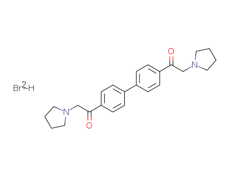 Molecular Structure of 123489-65-6 (4,4'-Bis(pyrrolidinoacetyl)biphenyl dihydrobromide)