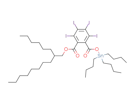 Molecular Structure of 31434-88-5 ((C<sub>4</sub>H<sub>9</sub>)3SnOOCC<sub>6</sub>I<sub>4</sub>COOCH<sub>2</sub>CH(C<sub>6</sub>H<sub>13</sub>)C<sub>8</sub>H<sub>17</sub>-2)