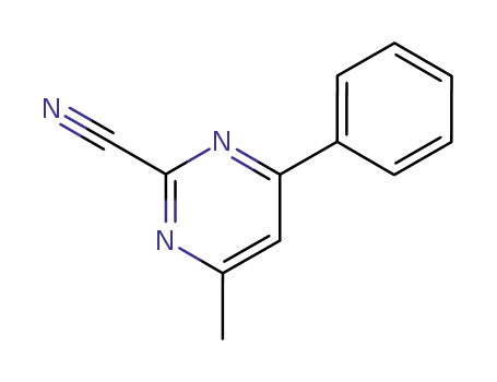 Molecular Structure of 16879-46-2 (2-Pyrimidinecarbonitrile, 4-methyl-6-phenyl-)